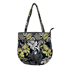Vera Bradley Quilted Neon Baroque Print Bucket Shoulder Tote Bag